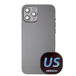 Back Housing Without Small Parts Compatible for iPhone 12 Pro Max (US Version) (Premium) - Black